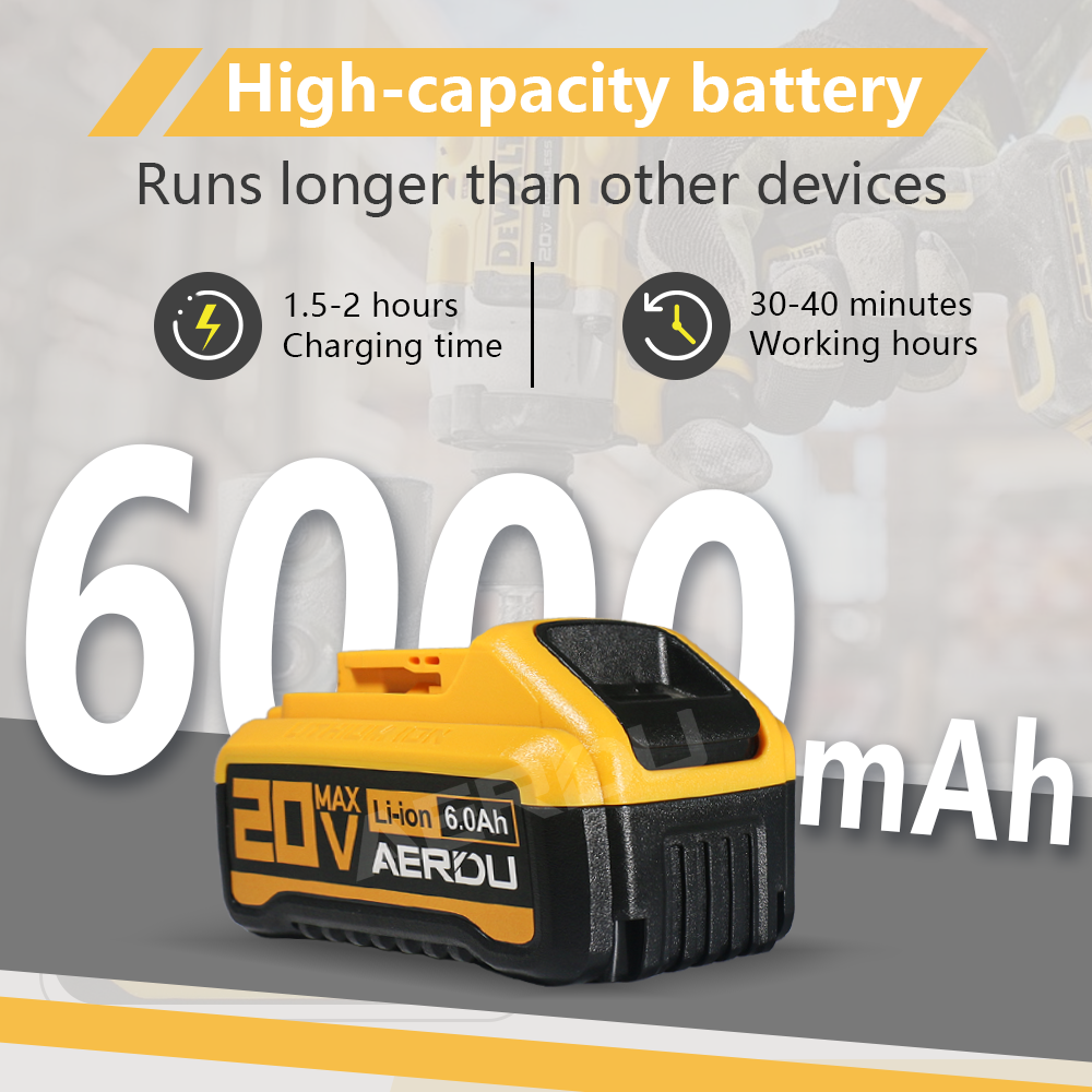20V 20 Volt Max 6.0AH Lithium-ion Battery For DEWALT DCB206-2 DCB205-2 20V 20 Volt Max 6.0AH Lithium-ion Battery For DEWALT DCB206-2 DCB205-2